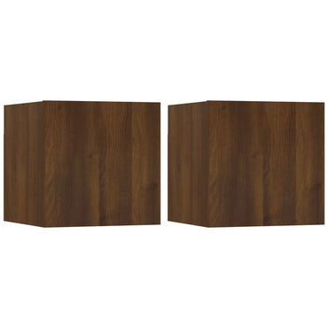 Wall Mounted TV Cabinet 2 pcs Brown Oak 30.5x30x30 cm