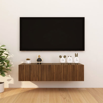 Wall Mounted TV Cabinet 4 pcs Brown Oak 30.5x30x30 cm