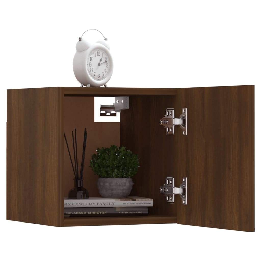 Wall Mounted TV Cabinet 4 pcs Brown Oak 30.5x30x30 cm