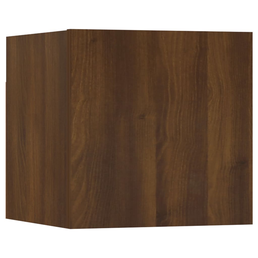 Wall Mounted TV Cabinet 4 pcs Brown Oak 30.5x30x30 cm