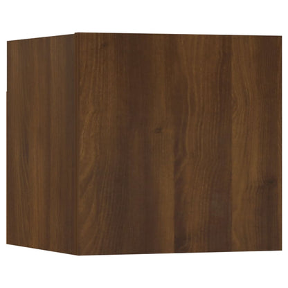 Wall Mounted TV Cabinet 4 pcs Brown Oak 30.5x30x30 cm