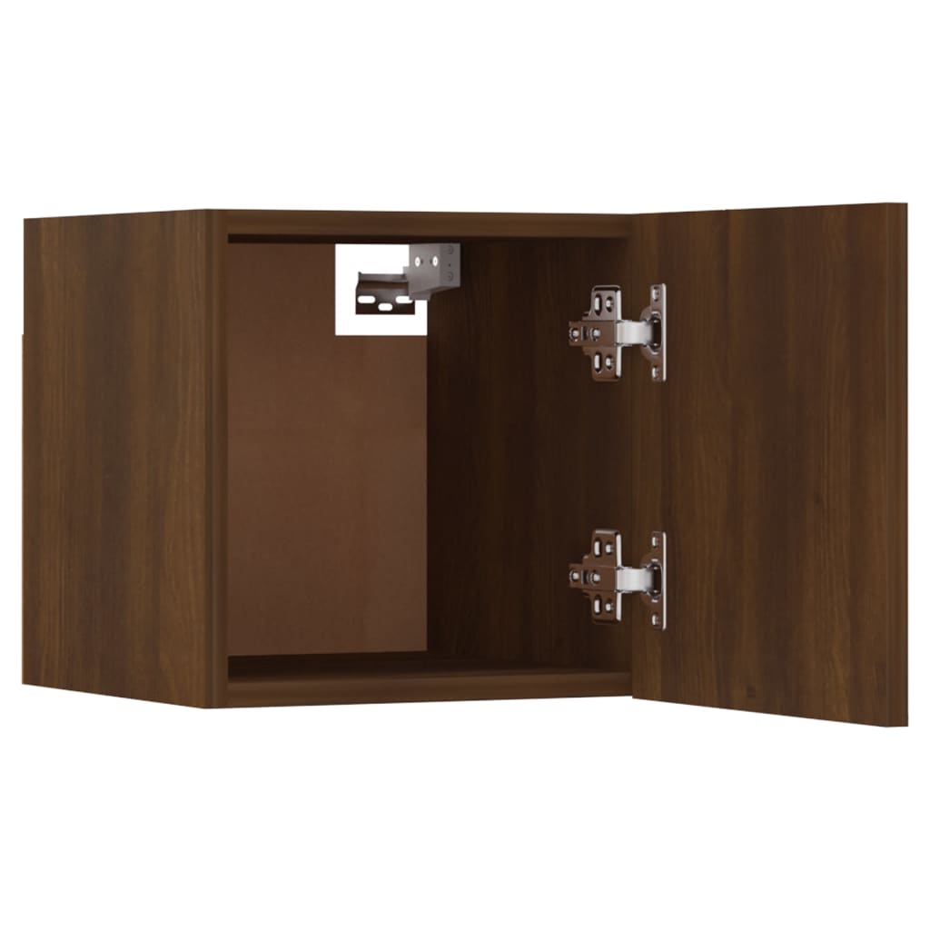 Wall Mounted TV Cabinet 4 pcs Brown Oak 30.5x30x30 cm