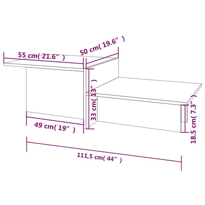Coffee Table Brown Oak 111.5x50x33 cm Engineered Wood