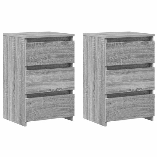 Bed Cabinets 2 pcs Grey Sonoma 40x35x62.5 cm Engineered Wood