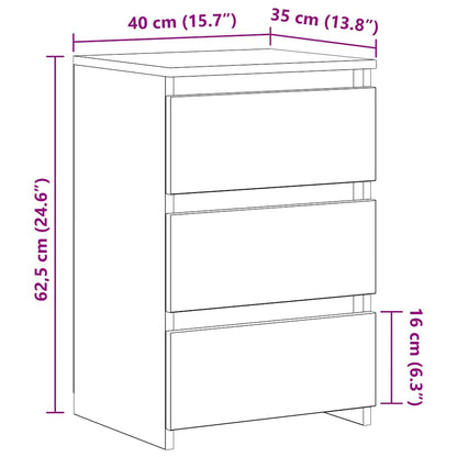 Bed Cabinets 2 pcs Grey Sonoma 40x35x62.5 cm Engineered Wood