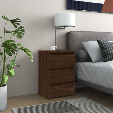 Bed Cabinet Brown Oak 40x35x62.5 cm Engineered Wood
