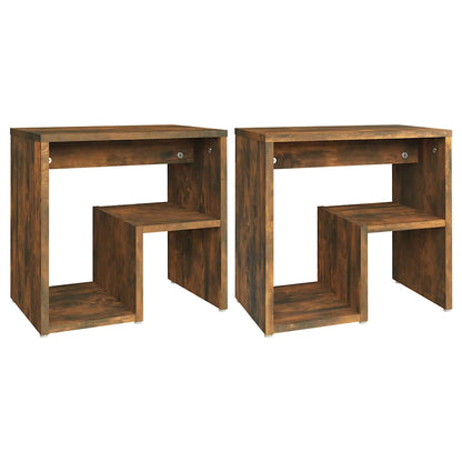Bed Cabinets 2 pcs Smoked Oak 40x30x40 cm Engineered Wood