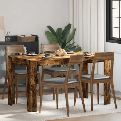 Dining Table Smoked Oak 140x74.5x76 cm Engineered Wood