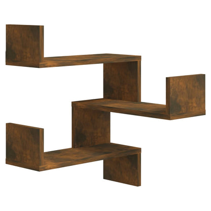 Wall corner shelves Wall-Mounted Smoked Oak 40 x 40 x 49.5 cm