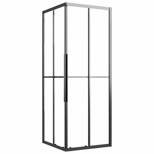 Shower Cabin Half Frosted ESG 80x80x180 cm Black