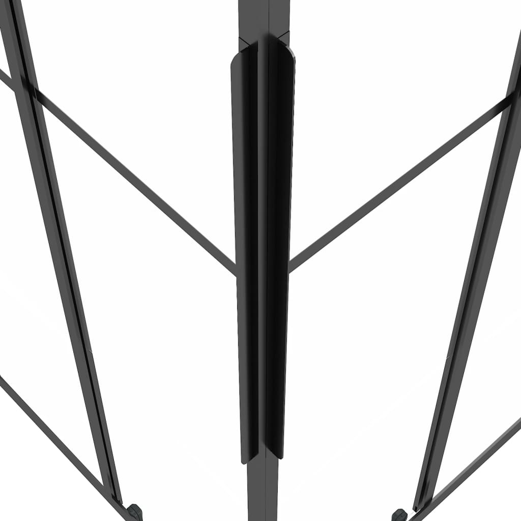 Shower Cabin Half Frosted ESG 80x80x180 cm Black