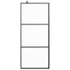 Walk-in Shower Wall 31.5"x76.8" Frosted ESG Glass Black