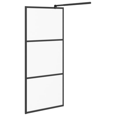 Walk-in Shower Wall 31.5"x76.8" Frosted ESG Glass Black
