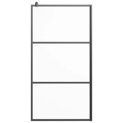 Walk-in Shower Wall 100x195 cm Frosted ESG Glass Black