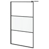 Walk-in Shower Wall 115x195 cm Frosted ESG Glass Black