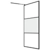 Walk-in Shower Wall 115x195 cm Frosted ESG Glass Black