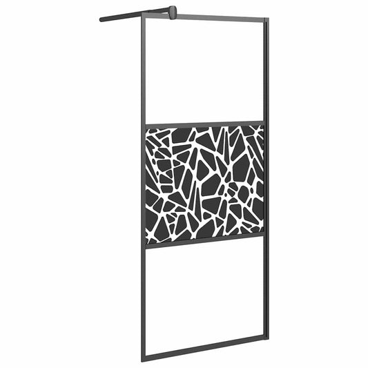 Shower walls Black 90 x 195 cm Glass and Aluminium