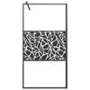 Walk-in Shower Wall 39.4"x76.8" ESG Glass with Stone Design Black
