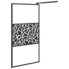 Walk-in Shower Wall 39.4"x76.8" ESG Glass with Stone Design Black