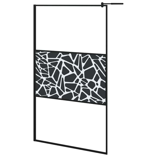 Shower walls Black 115 x 195 cm Glass and Aluminium