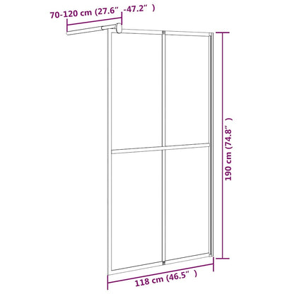 Walk-in Shower Screen 118x190 cm Dark Tempered Glass