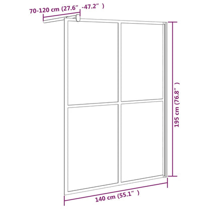 Walk-in Shower Screen 55.1"x76.8" Dark Tempered Glass