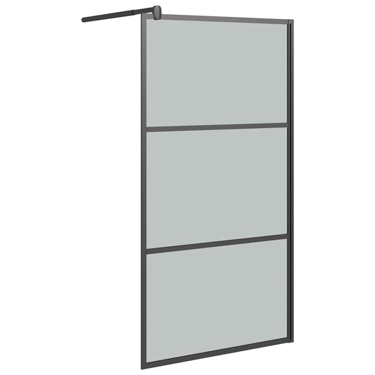 Shower walls Black 115 x 195 cm Glass and Aluminium