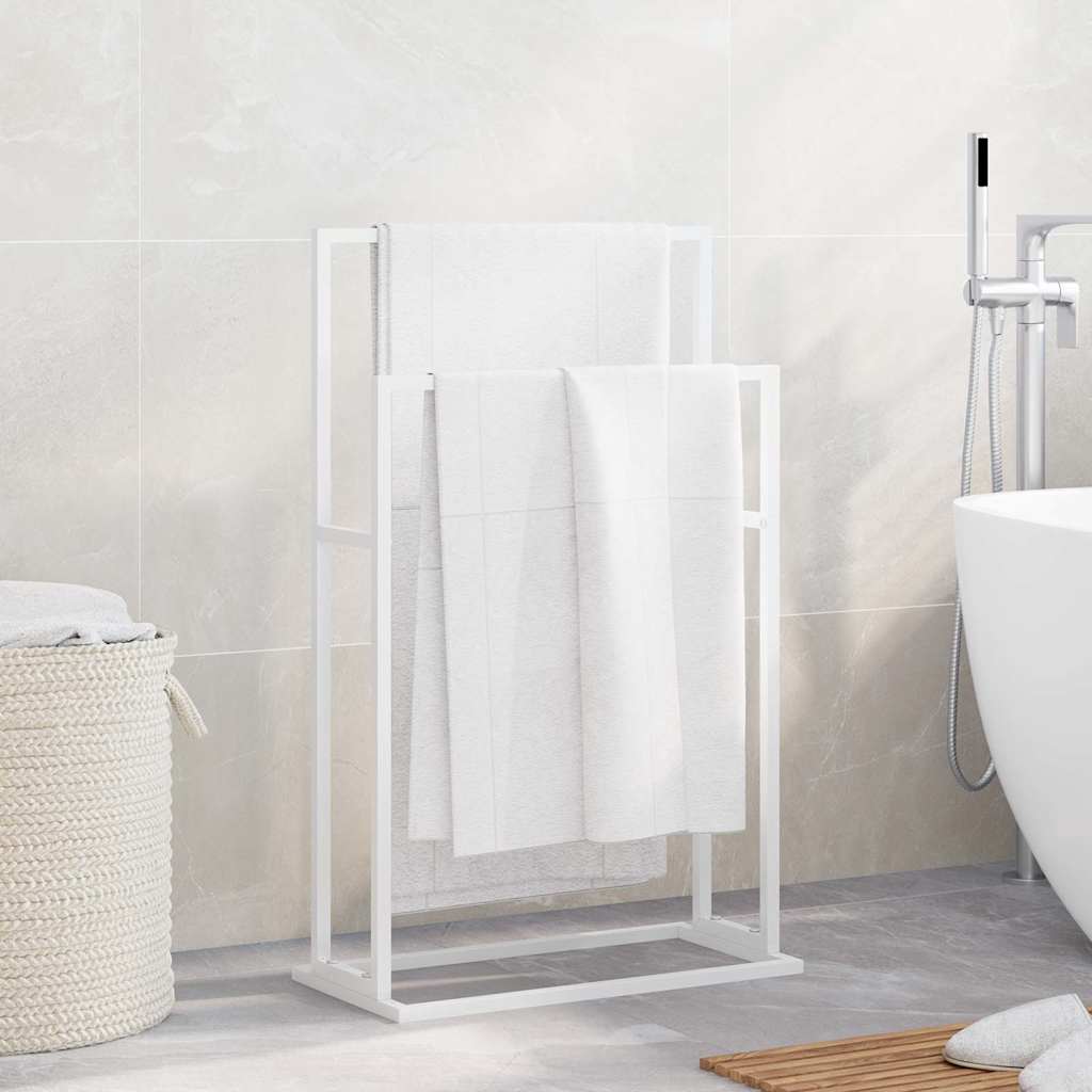Freestanding Towel Rack White 48x24x78.5 cm Iron