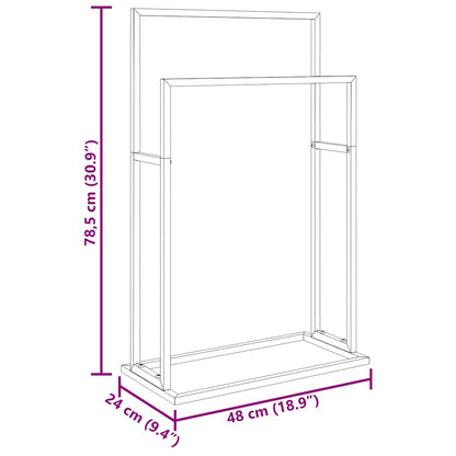Freestanding Towel Rack White 48x24x78.5 cm Iron