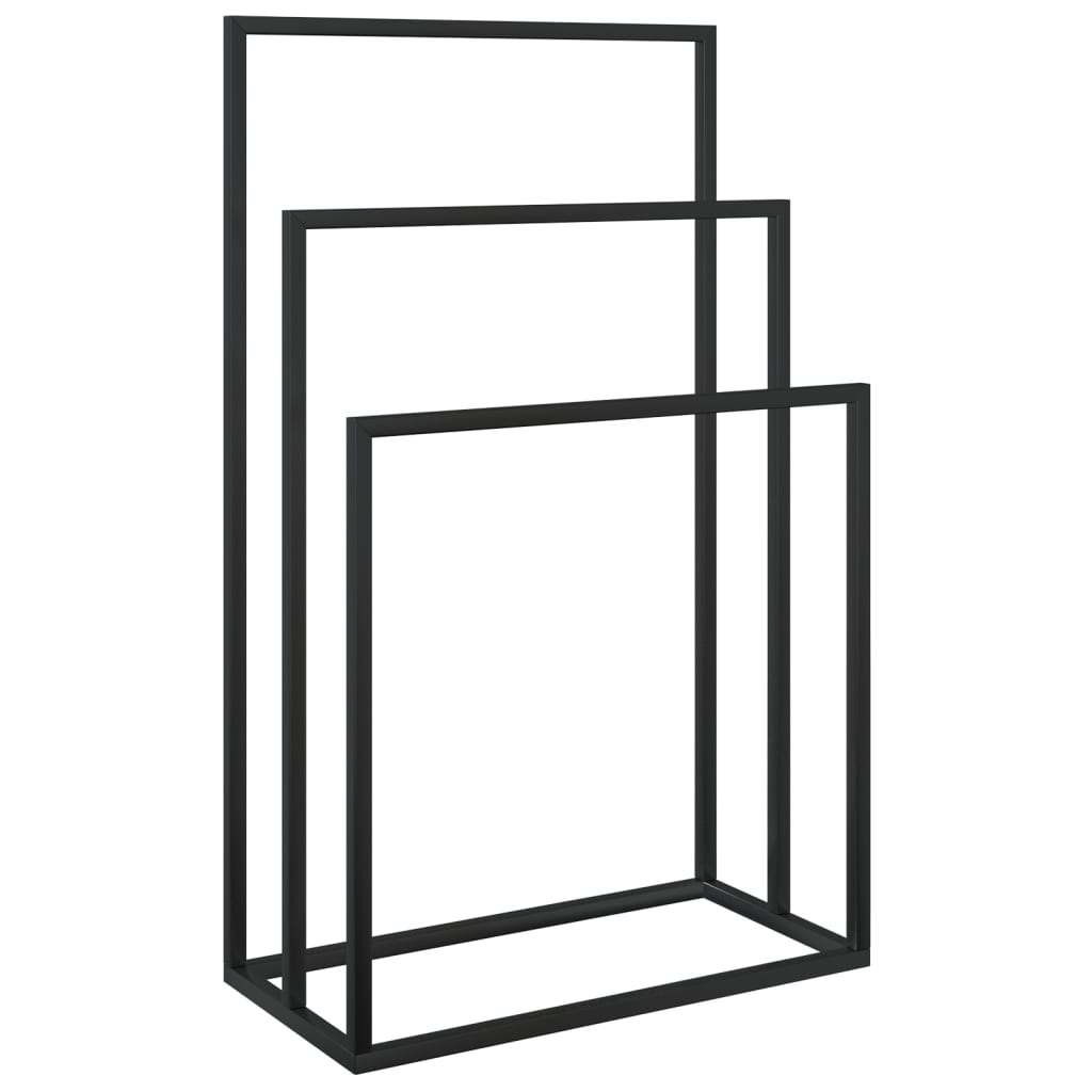 Towel Rack Black Iron Medium Towel Rack Rectangular Modern