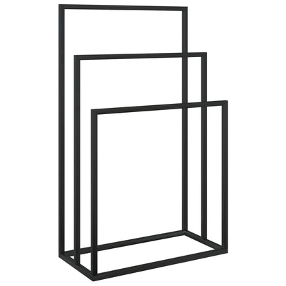 Towel Rack Black Iron Medium Towel Rack Rectangular Modern