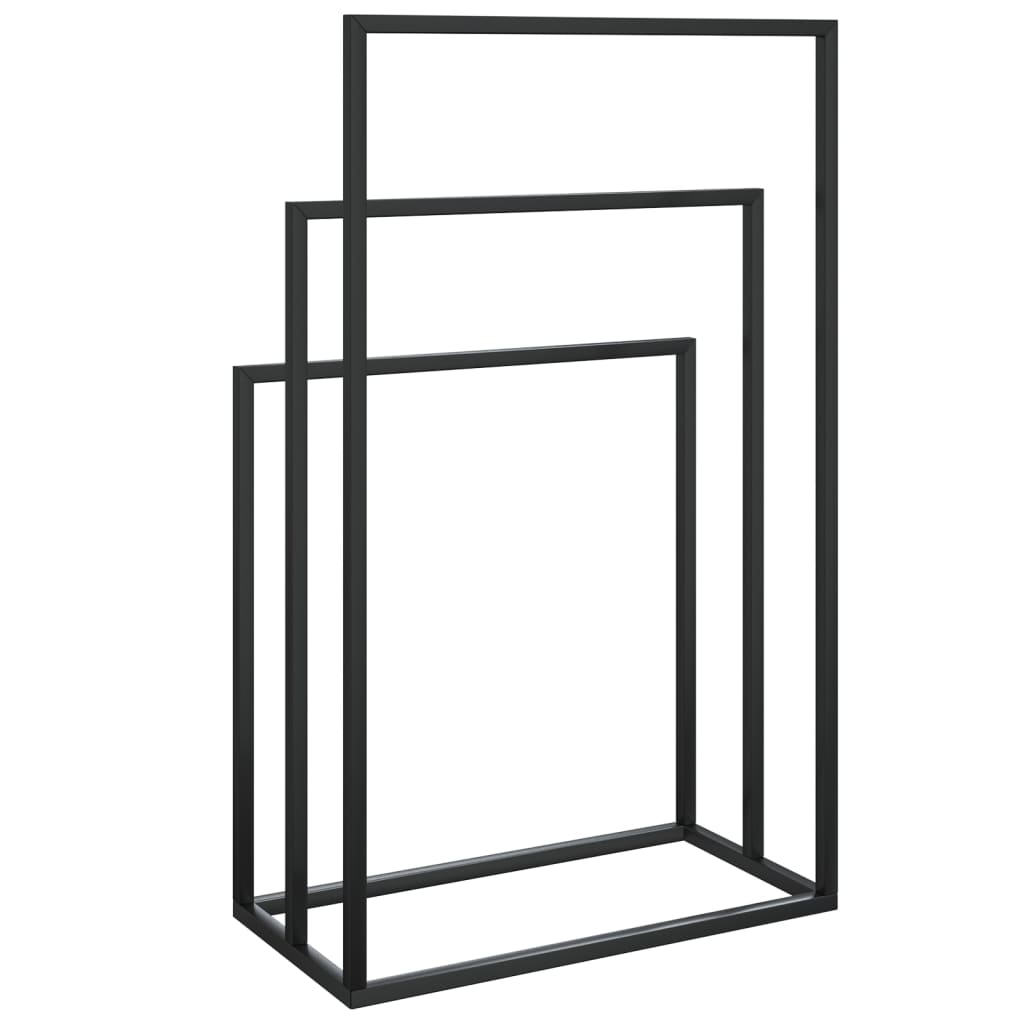Towel Rack Black Iron Medium Towel Rack Rectangular Modern