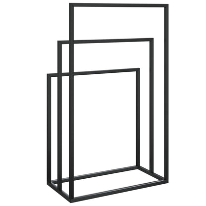 Towel Rack Black Iron Medium Towel Rack Rectangular Modern
