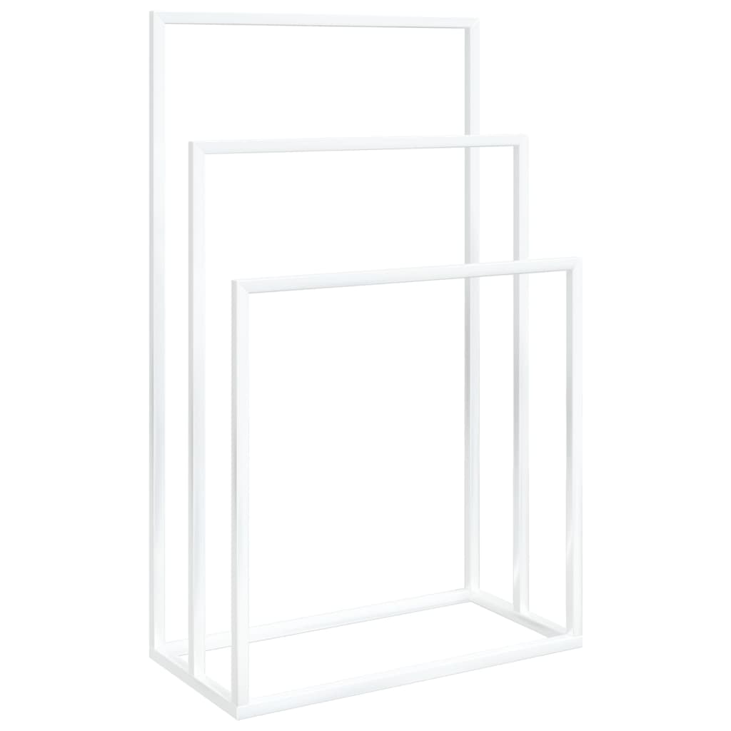 Towel Rack White Iron Medium Towel Rack Rectangular Modern