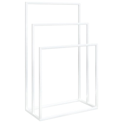 Towel Rack White Iron Medium Towel Rack Rectangular Modern