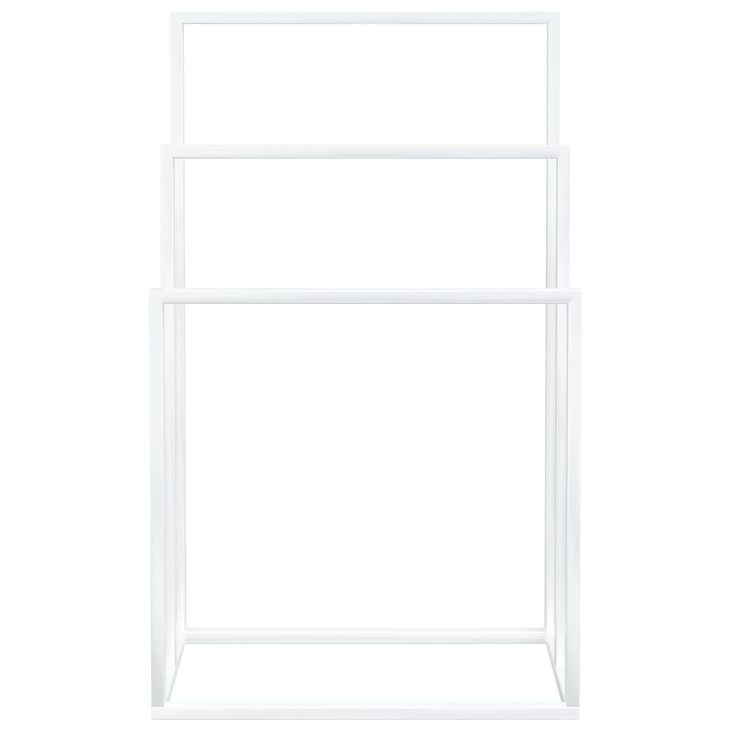 Towel Rack White Iron Medium Towel Rack Rectangular Modern