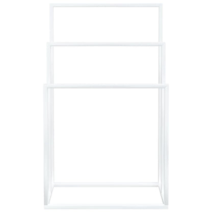 Towel Rack White Iron Medium Towel Rack Rectangular Modern