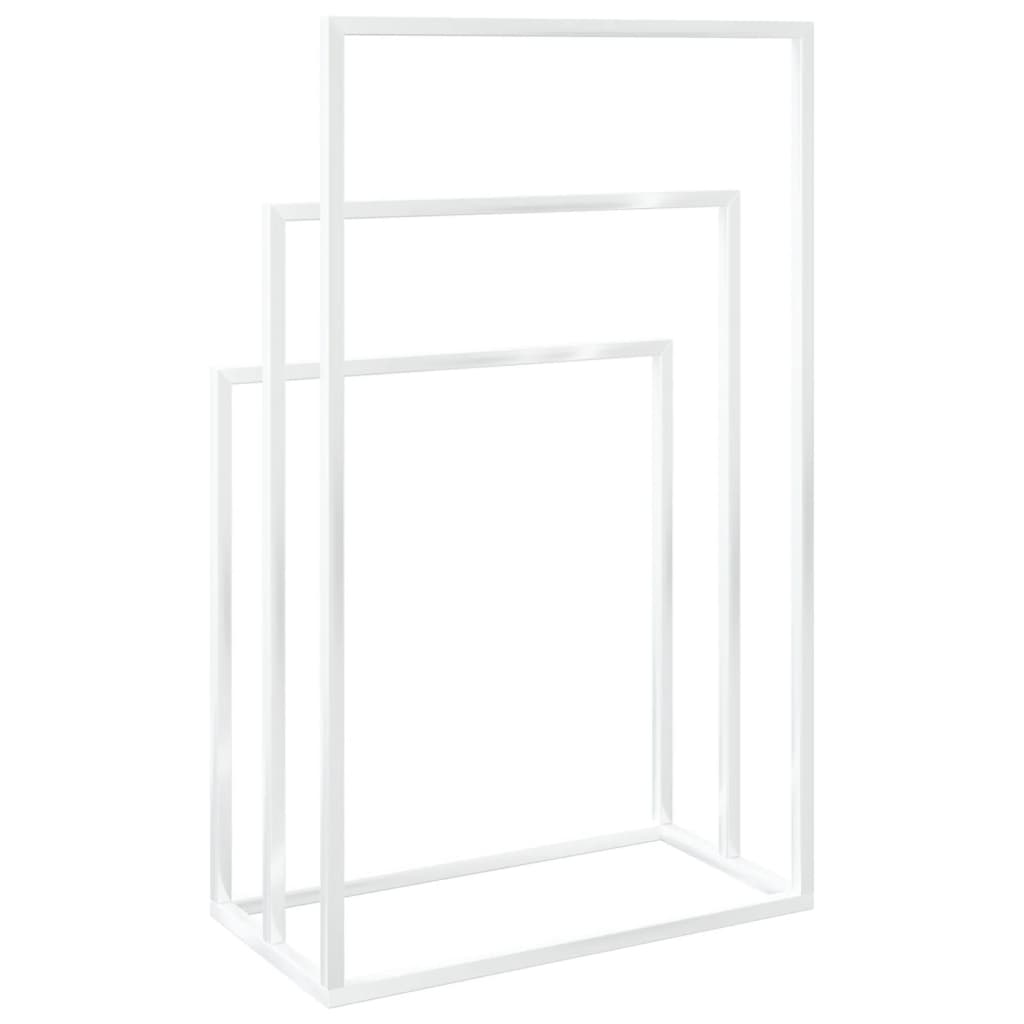 Towel Rack White Iron Medium Towel Rack Rectangular Modern