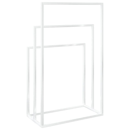 Towel Rack White Iron Medium Towel Rack Rectangular Modern
