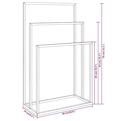 Towel Rack White Iron Medium Towel Rack Rectangular Modern