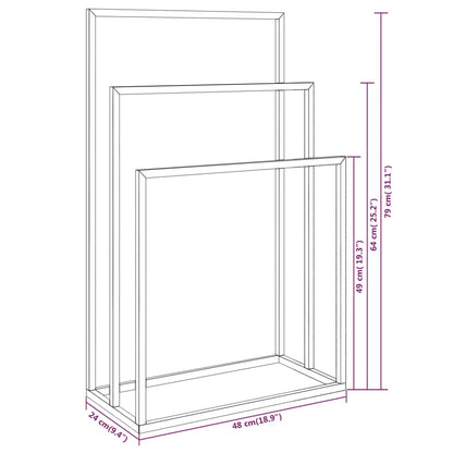Towel Rack Gold Iron 18.9 x 9.4 x 31.1 in Towel Rack