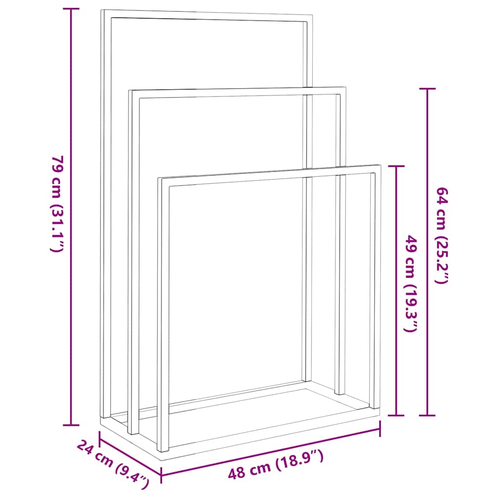 Towel Rack | Gold | Iron | 48 x 24 x 79 cm | Towel Rack | Rectangular