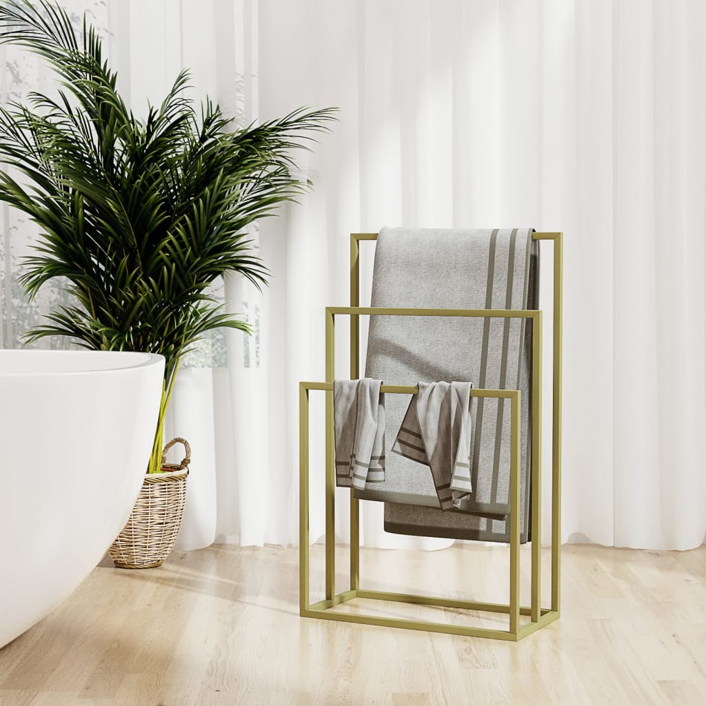 Towel Rack Gold Iron 18.9 x 9.4 x 31.1 in Towel Rack