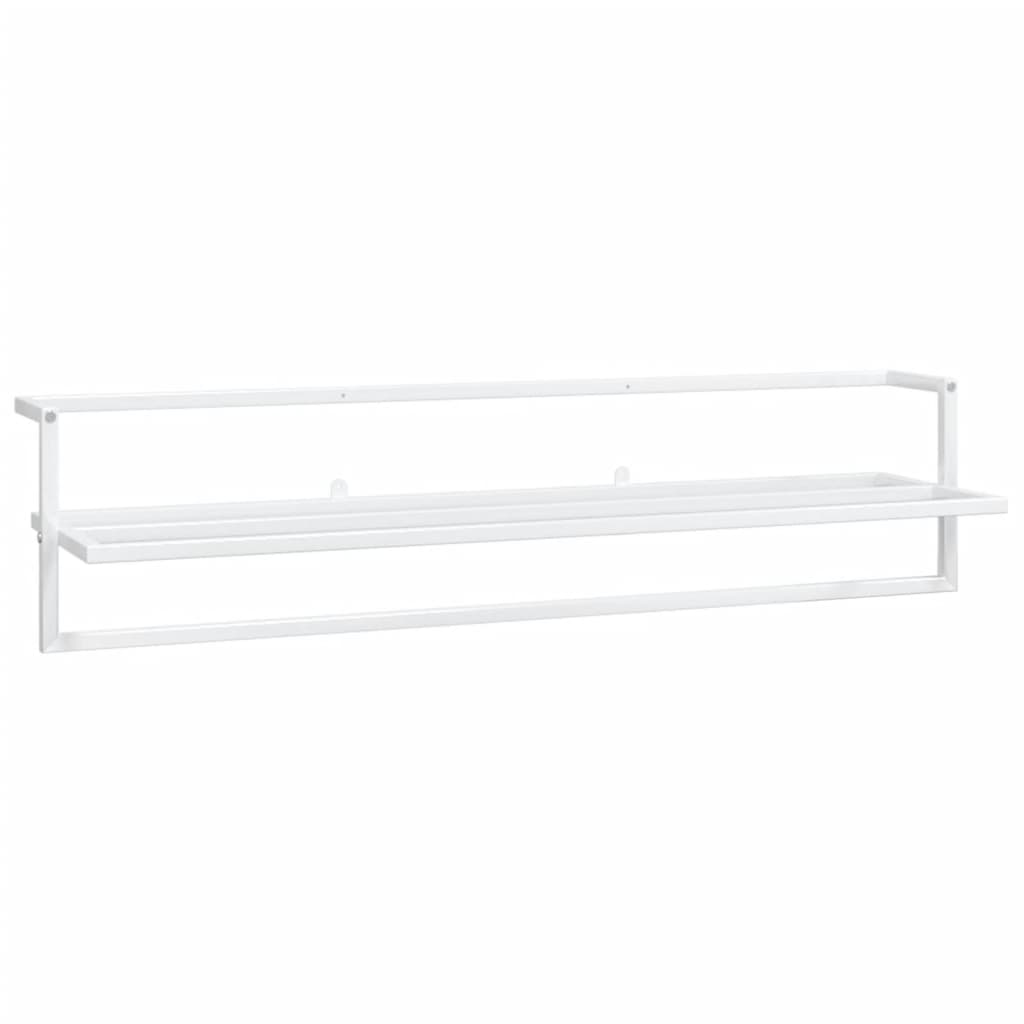 Towel Rack White Iron 37.4 x 9.8 x 8.7 in Wall Mounting