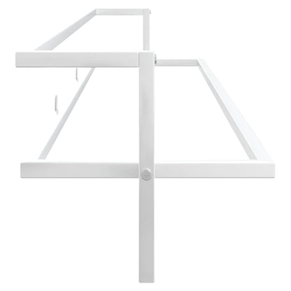 Towel Rack White Iron 37.4 x 9.8 x 8.7 in Wall Mounting