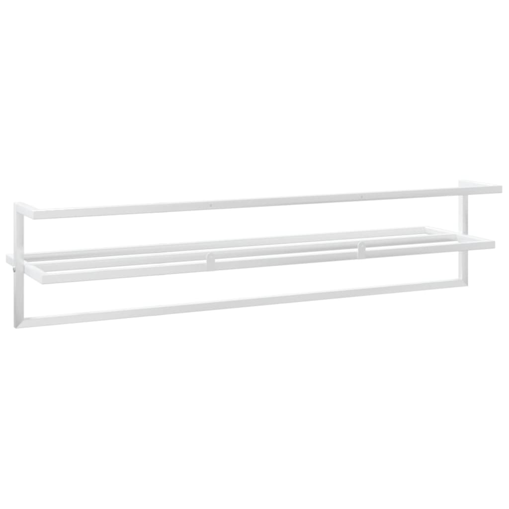 Towel Rack White Iron 37.4 x 9.8 x 8.7 in Wall Mounting