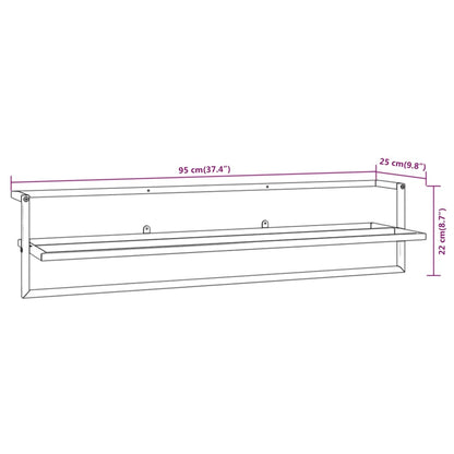 Towel Rack White Iron 37.4 x 9.8 x 8.7 in Wall Mounting