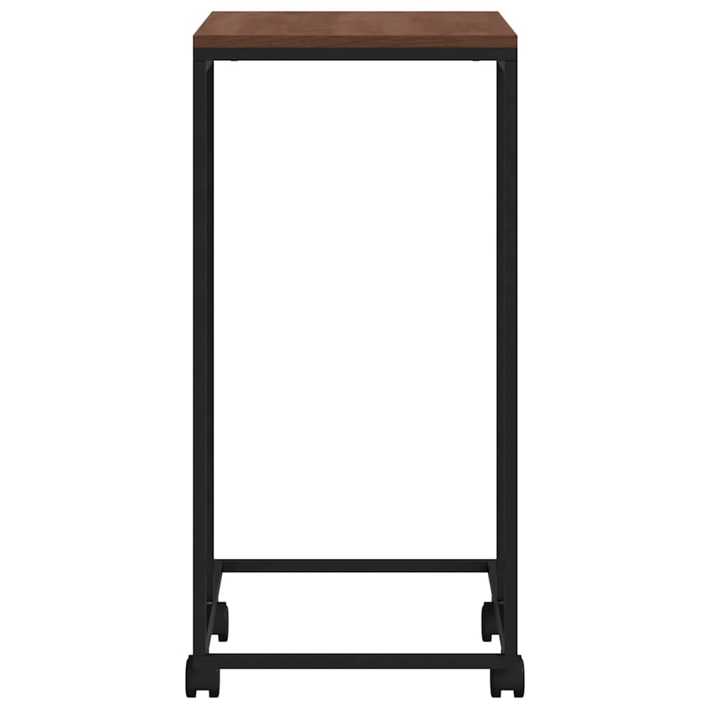 Side Table with Wheels Black 40x30x63.5 cm Engineered Wood