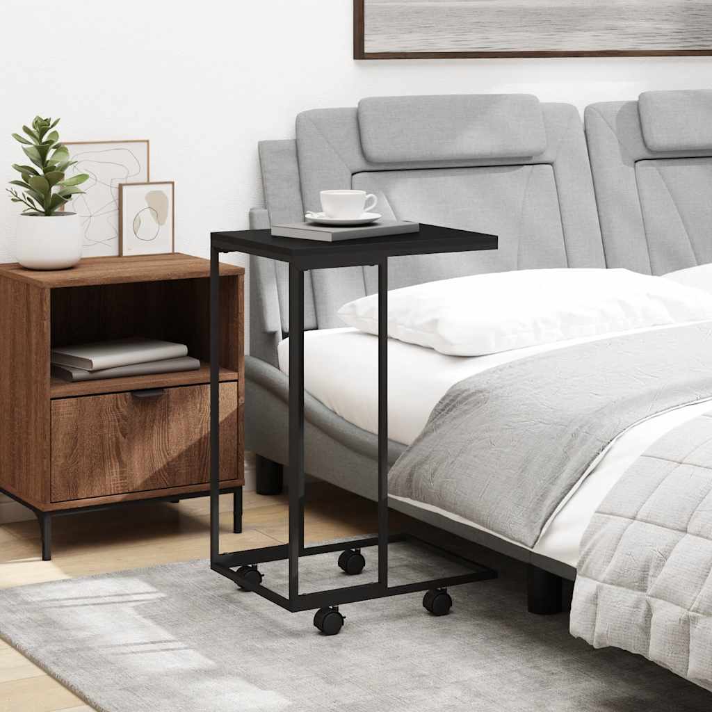 Side Table | Black | Engineered wood, iron | Small |  Portable