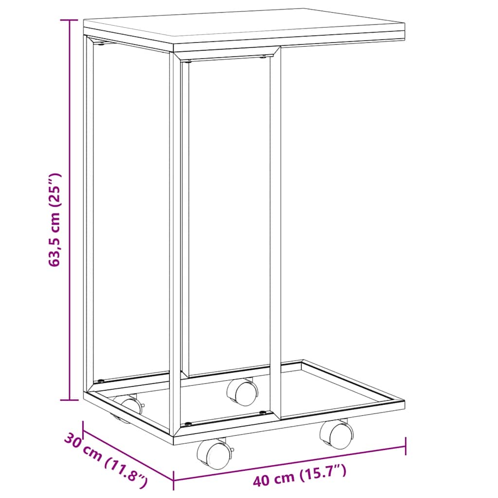 Side Table | Black | Engineered wood, iron | Small |  Portable